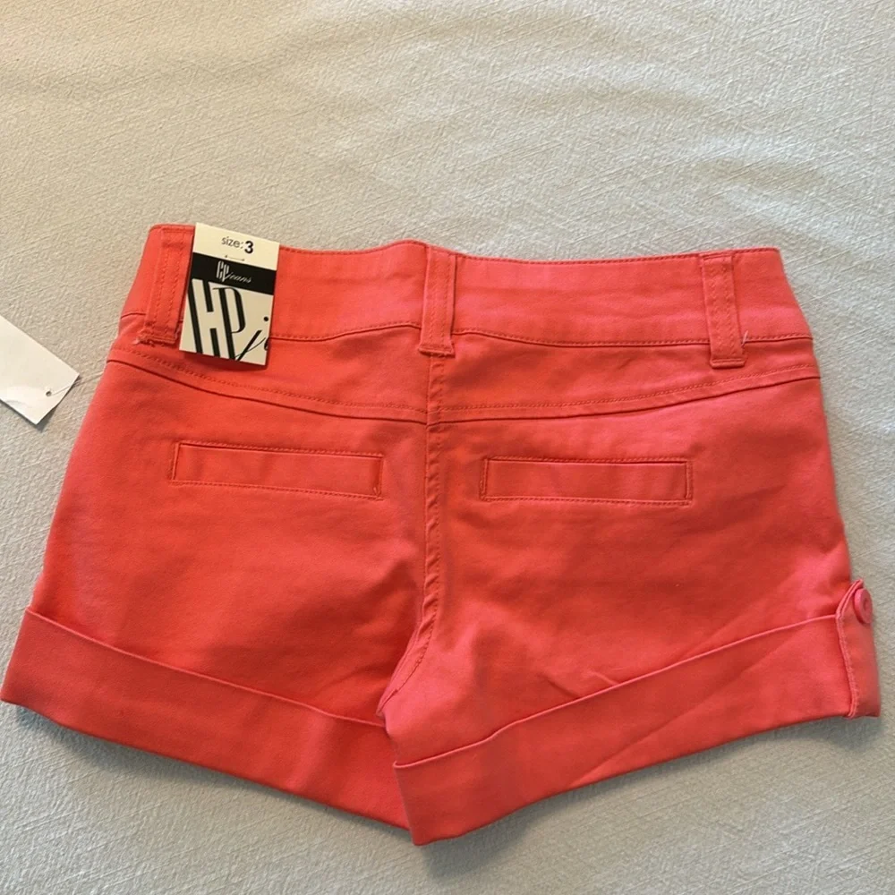 NWT Celebrity Pink Jeans Cuffed Shorts - Hot Coral